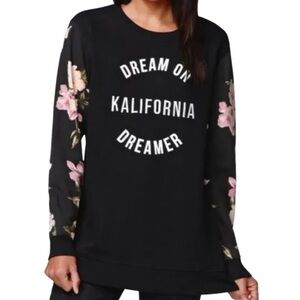 Kendall & Kylie Women’s Dream On Pullover Floral Crewneck Streetwear Sweatshirt